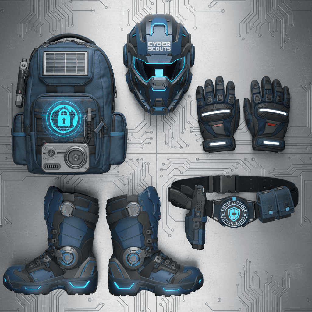 Complete Cyber Safety Scouts uniform gear collection